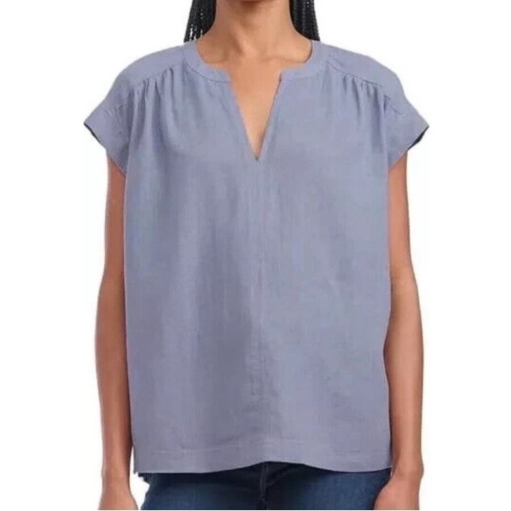 Splendid Women’s Linen Blend Blouse Size Medium Blue Periwinkle